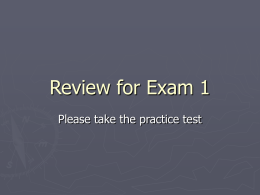 Review for Exam 1 - New WW2 Account Page