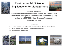 Climate Change Management Challenges