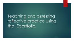 Teaching and assessing reflection in Eportfolio