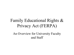 FERPA for Advisors - University of Nevada, Reno