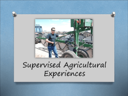 Supervised Agricultural Experiences
