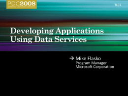 TL07 – Developing Applications Using Data Services