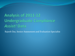 Analysis of 2011-12 Undergraduate Compliance Assist! Data