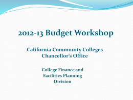 2012-13 Budget Workshop