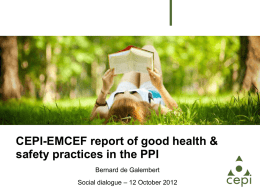 CEPI-EMCEF report of good health & safety practices in the PPI