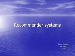 Recommender systems - Pennsylvania State University