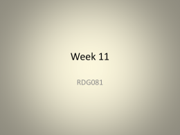 Week 11 - Reading Comprehension Online