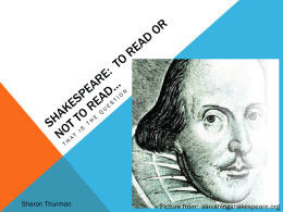 Shakespeare: to read or not to read…