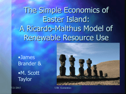 The Simple Economics of Easter Island: A Ricardo