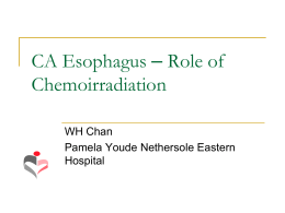 CA Esophagus – Role of Chemoirradiation