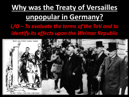 Why was the Treaty of Versailles unpopular in Germany?