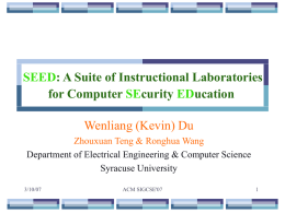 SEED: Using Instructional System for SEcurity EDucation