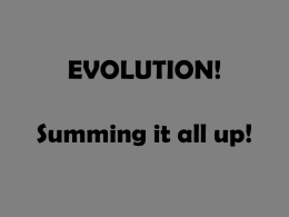 The Theory of Evolution