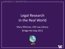 Legal Research in the Real World