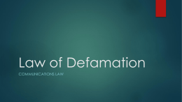 Law of Defamation