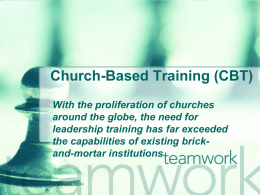 Church-Based Training (CBT)