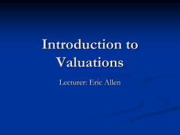 Introduction to Valuations