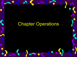 Chapter Operations
