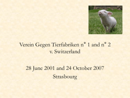 Verein Gegen Tierfabriken Schweiz v. Switzerland