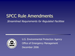 SPCC Rule Amendments: Streamlines Requirements for