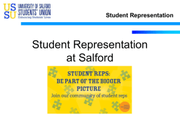 Student Representation at Salford