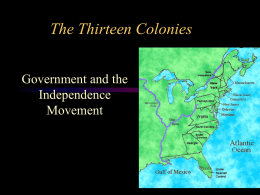 The Thirteen Colonies - Portola Middle School