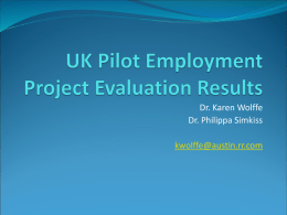 UK Pilot Employment Project Evaluation Results