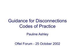 Guidance for Disconnections Codes of Practice