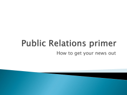 Public Relations primer - Retail Merchants Association