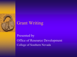 Grant Writing - College of Southern Nevada