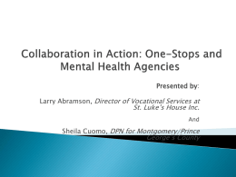 Collaboration in Action: One-Stops and Mental Health Agencies”