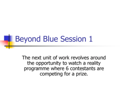Beyond Blue Session 1