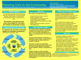 Planning Care in the Community