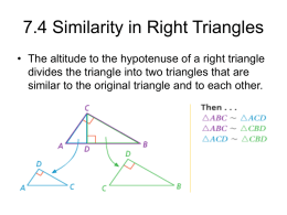 7.4 Similarity in Right Triangles