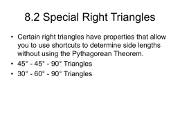 8.2 Special Right Triangles - Cardinal O'Hara High School