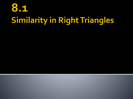 8.1 Similarity in Right Triangles