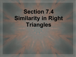 Section 10.3 Similarity in Right Triangles