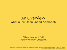 The Open-Ended Approach