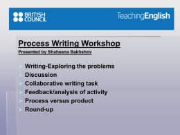 How to deliver a process writing activity.