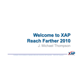 Welcome to XAP’s 2010 Client Meeting