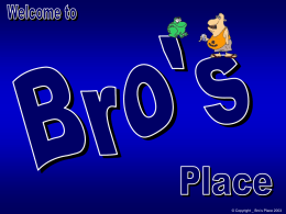 Bro's Place - PIANO LADY'S WORLD