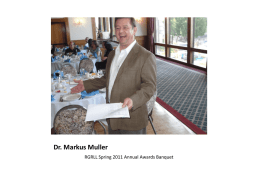 Dr. Markus Muller - California State University, Long Beach