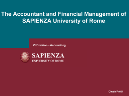 The Accountant and Financial Management of SAPIENZA