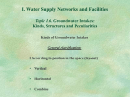 I. Water Supply Networks and Facilities Topic I.6