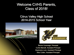 Welcome Students Citrus Valley High School Registration