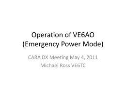 Emergency Operation of VE6AO
