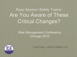 Rapp Session Safety Topics: Are You Aware of These