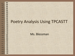 Poetry Analysis Using TPCASTT