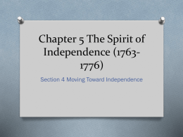 Chapter 5 The Spirit of Independence (1763