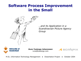Software Process Assessment & Improvement